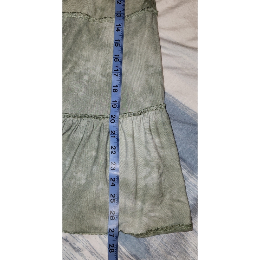 Cider Women's Triple Tiered Ruffled Sleeveless Mini Dress Green Tie Dye … - Picture 7 of 8